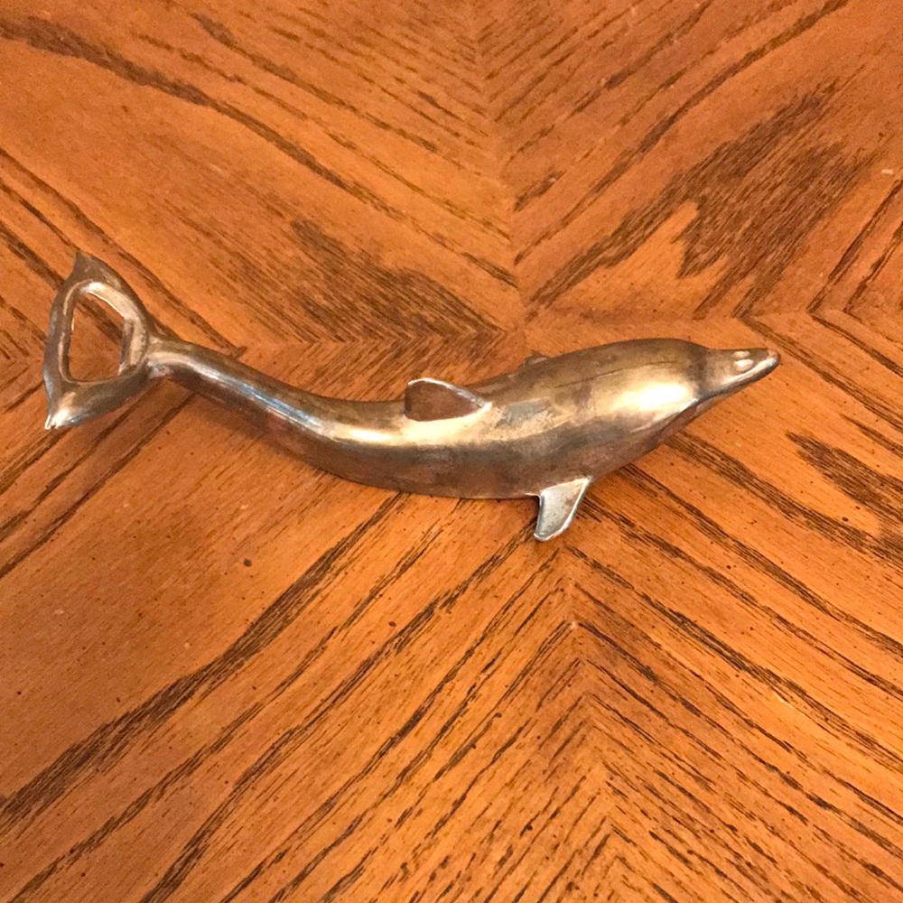 Vintage Dolphin Silver Plated Bottle Opener